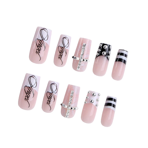 Angel Script Press-On Nails