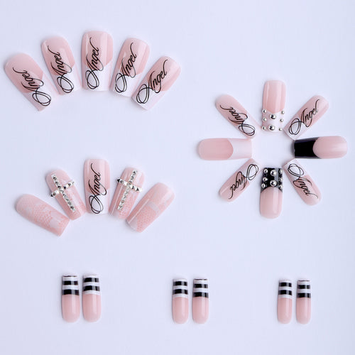 Angel Script Press-On Nails